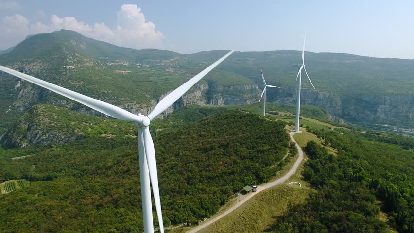 Aerial view of wind power generators in Italy | Shutterstock HD Video #23214715