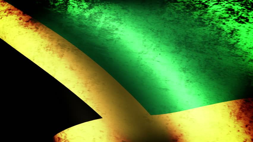 Jamaica Flag Waving, grunge look