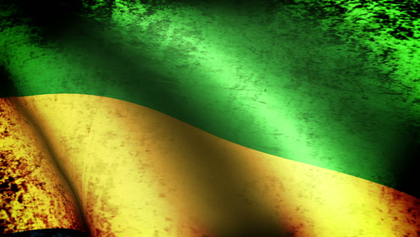 Gabon Flag Waving, grunge look