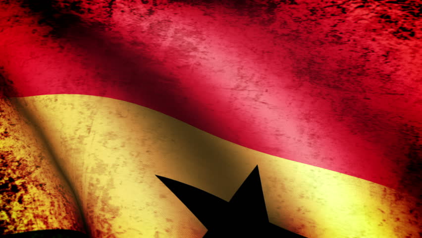 Ghana Flag Waving, grunge look