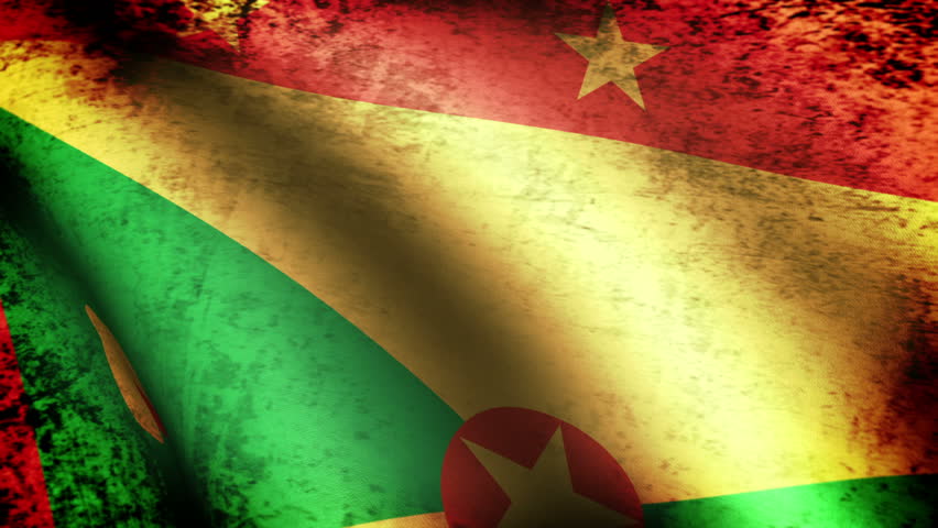 Grenada Flag Waving, grunge look