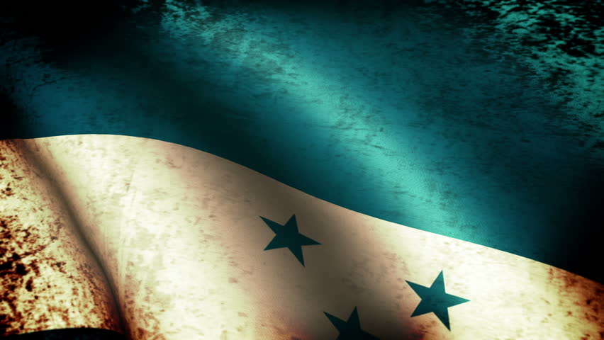 Honduras Flag Waving, grunge look