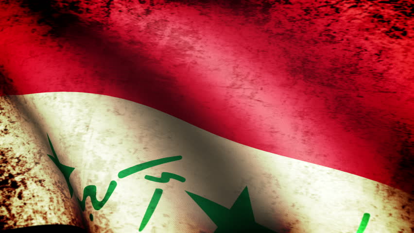 Irak Flag Waving, grunge look