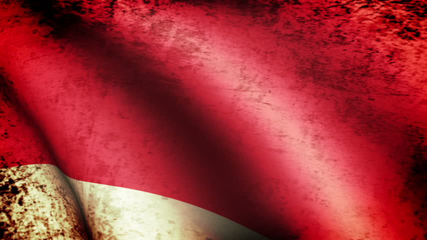 Indonesia Flag Waving, grunge look