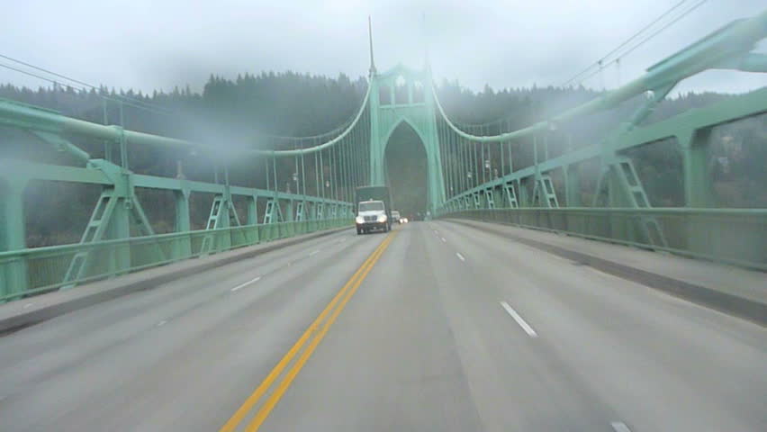 PORTLAND, OREGON - CIRCA JANUARY 2011: Point of view time lapse while driving