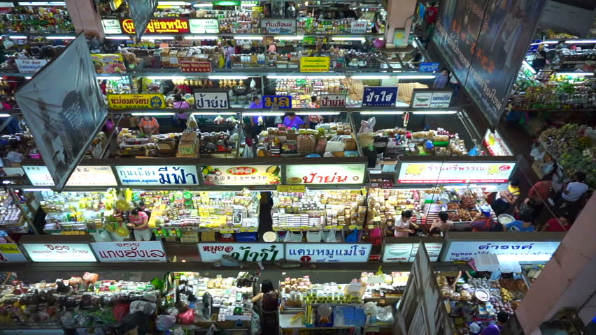 CHIANGMAI, THAILAND- April 2015: Top view of Chiang Mai, Warorot market. Main classic market for tourist and local people.