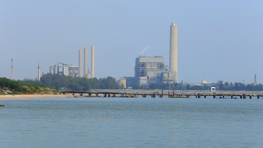 electrical power plant near the sea coat, Rayong, Thailand