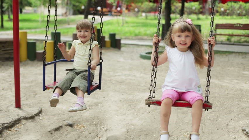 Two girls on the playground