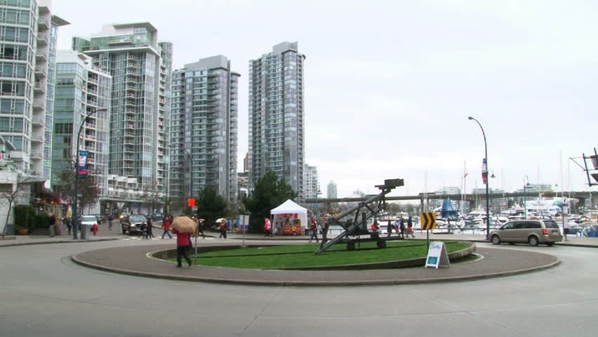 VANCOUVER, BRITISH COLOMBIA CIRCA APRIL 2011: Very busy city life including