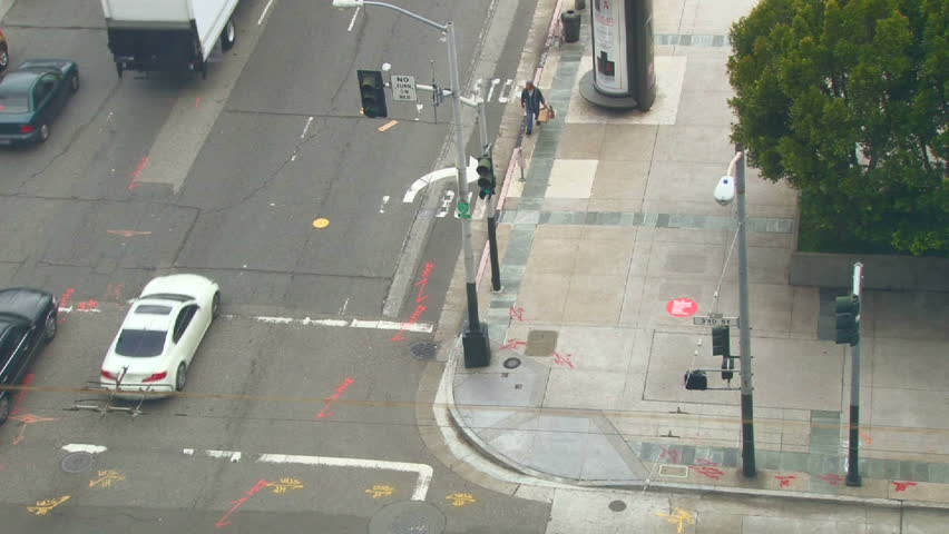 SAN FRANCISCO - CIRCA APRIL 2011:Traffic and pedestrians downtown San Francisco,