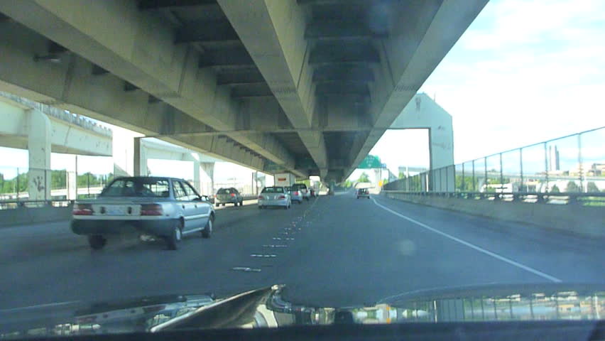 PORTLAND, OREGON - CIRCA MAY 2010:Time lapse point of view interior car, driving
