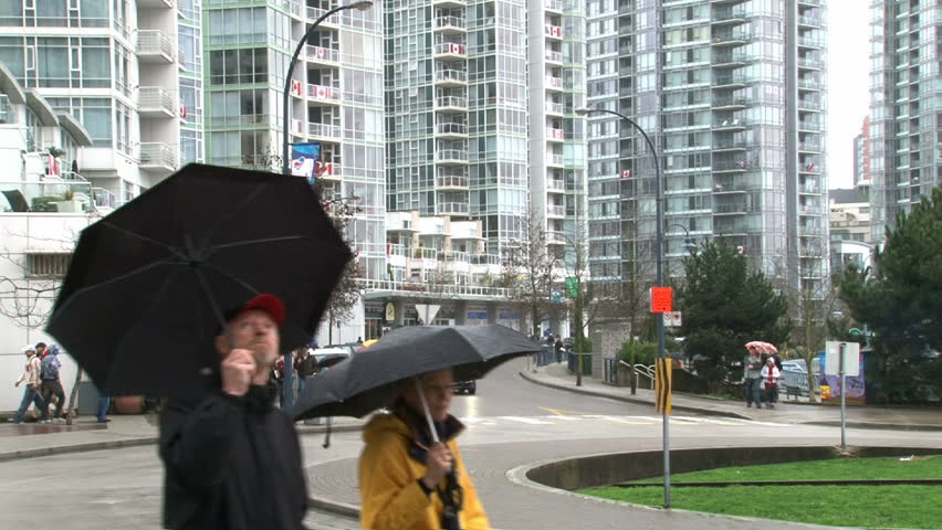 VANCOUVER, BRITISH COLOMBIA - CIRCA 2010: Time lapse of very busy intersection