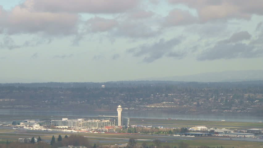 PORTLAND, OREGON - CIRCA MARCH 2012: Airplanes departing from Portland Oregon