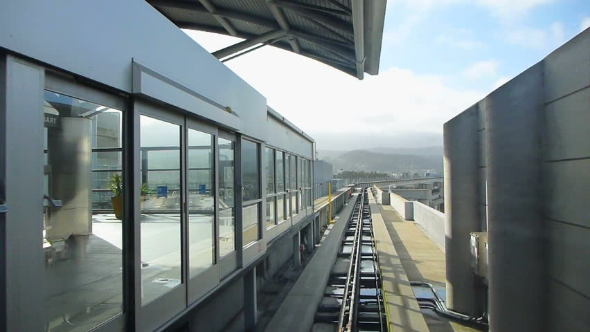 SAN FRANCISCO - CIRCA 2010: Point of view in airport shuttle at SFO, San