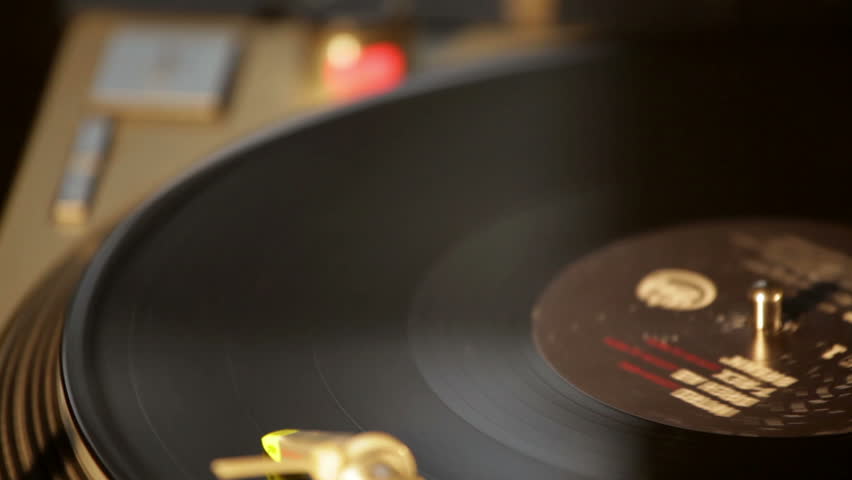  Gramophone -  vinyl rotating and gramophone needle Royalty-Free Stock Footage #23269390