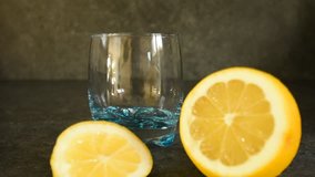 Glass and lemon