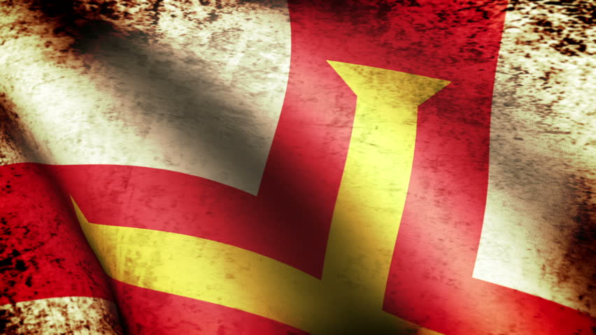 Guernsey Flag Waving, grunge look