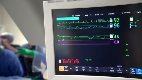heart monitor in hospital operating theater