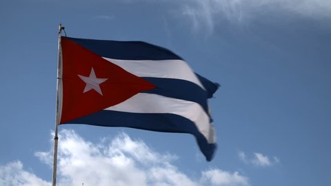 cuban flag flapping in the breeze