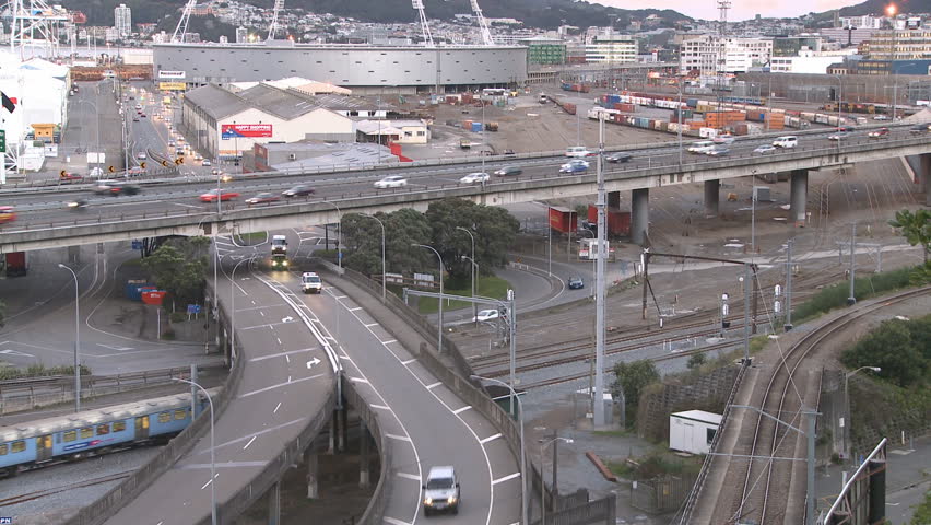 Road and rail time lapse of Wellington, New Zealand
