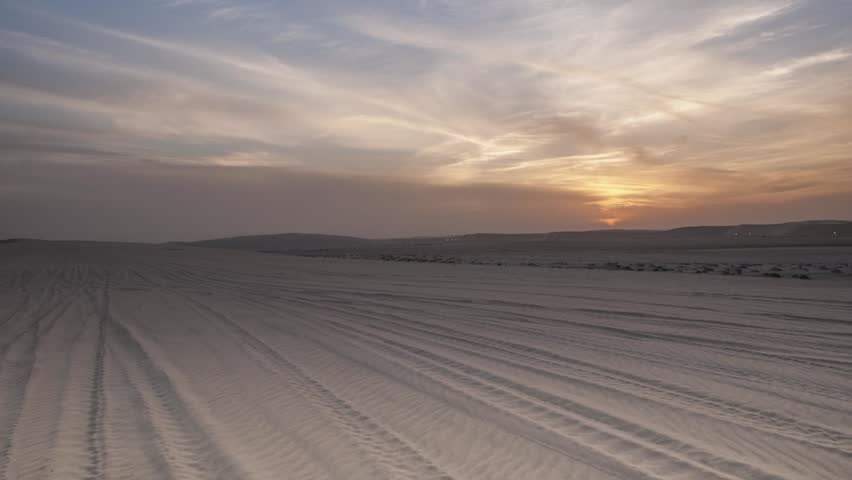 Sunset in desert, time lapse