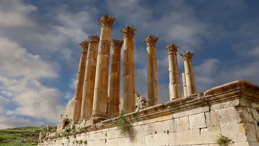 Roman ruins in the Jordanian city of Jerash (Gerasa of Antiquity), capital and largest city of Jerash Governorate, Jordan  