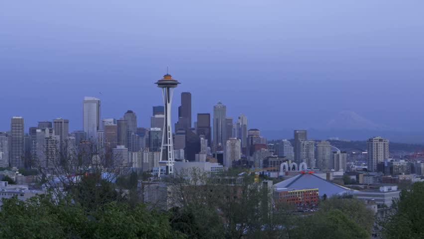 Timelapse of the Seattle Skyline sunset on May 11th 2012 in Seattle, USA. Space