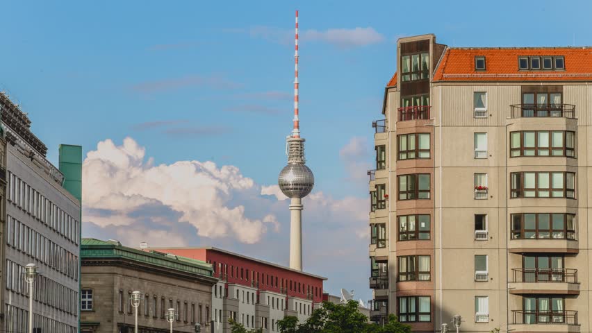 Berlin sky, time-lapse video in Germany