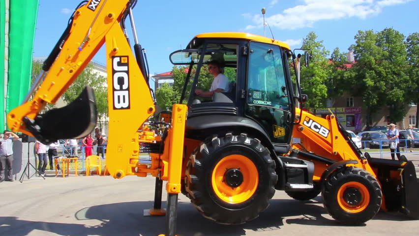 UFA, RUSSIA - MAY 22, 2012: Demonstration of multifunctional tractor at the