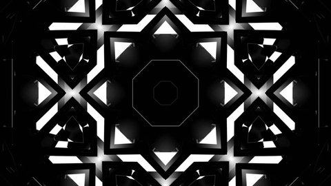 4K Abstract Black and White 3D Shape VJ Animation