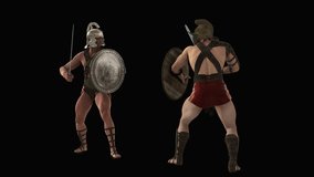 gladiators fighting,loop, animation, Alpha channel, transparent background - Powered by Shutterstock - Get 15% off with code: PIKWIZARD15