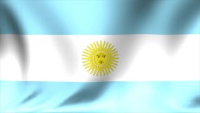 Argentina Flag. Background Seamless Looping Animation. 4K High Definition Video.