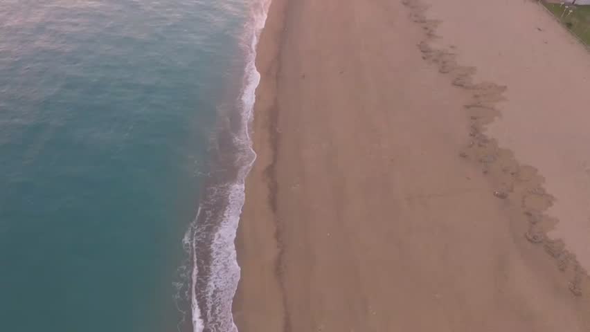 Aerial panning of a beautiful sunset