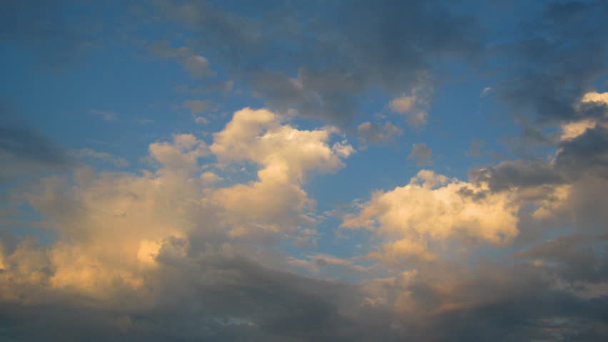 timelapse with evening cloudy sky