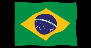 Brazil flag waving in the wind 4k loop footage video 