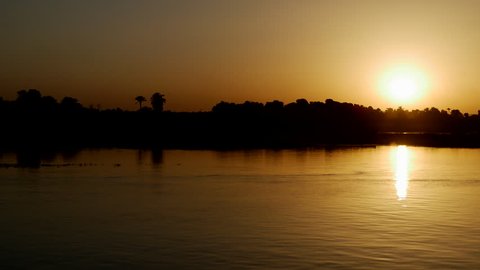 Nile river egyptian fishermen at sunrise