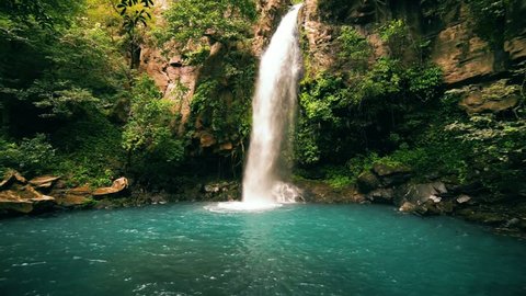 "Cangreja" (Crab) Waterfall of Costa Rica.  Located in the jungle of Rincon de La Vieja National Park
