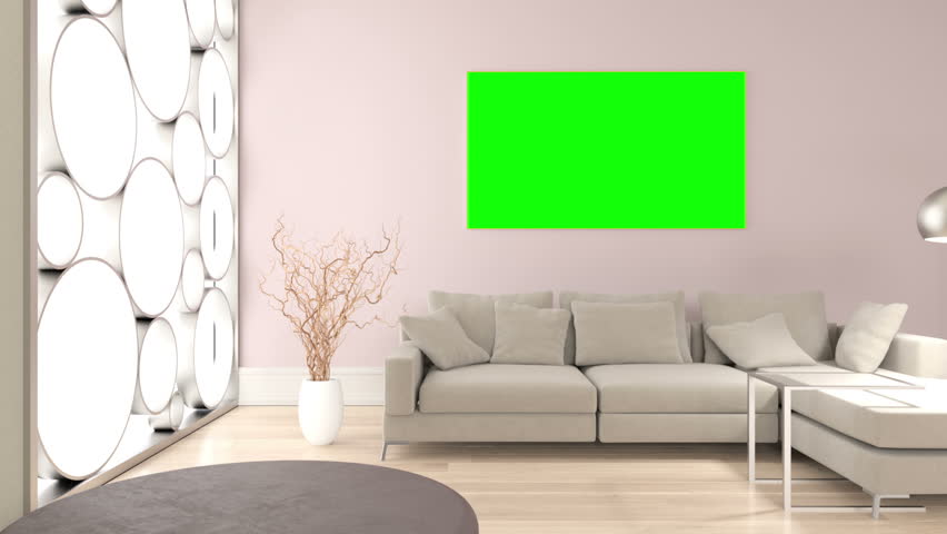 Living Room Empty Green Screen On Stock Footage Video 100 Royalty