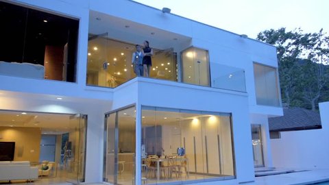 Love couple in the modern / contemporary , luxury house in Beverly Hills
