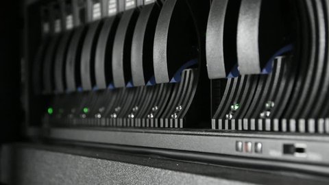 Bangkok, Thailand - September 29, 2016 : Installing hard disk raid storage to computer Server mainframe in datacenter.