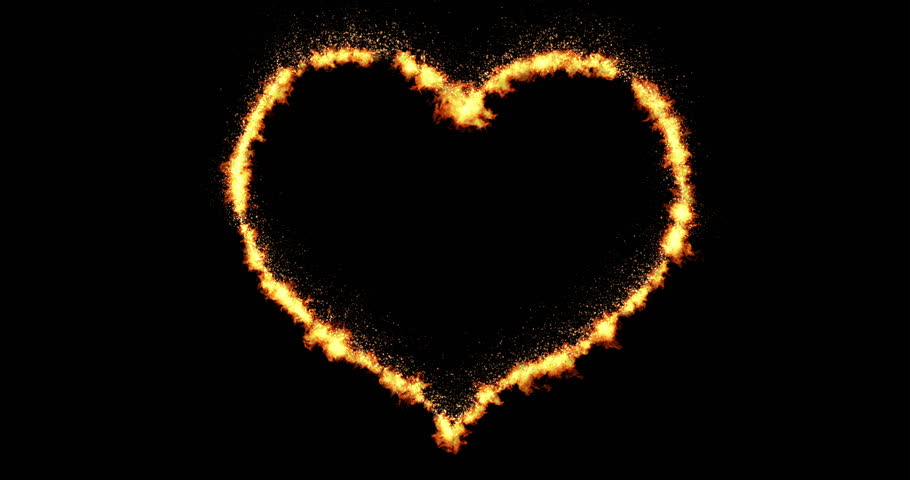 Heart Made By Burning Flames Stock Footage Video (100% Royalty-free ...
