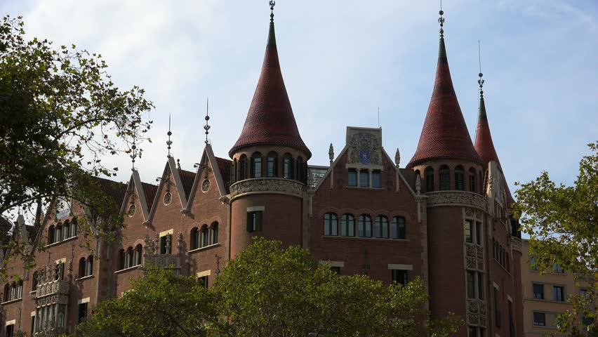 Barcelona. Spain. Architecture, old houses, streets and neighborhoods. Shot in 4K (ultra-high definition (UHD)).