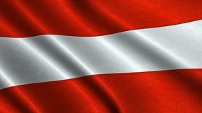 Austria Flag waving in the wind. detailed fabric texture. Seamless loopable Animation. 4K High Definition Video