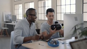 Multi ethnic racial diverse colleagues using virtual reality goggles, technology start up company creative office - Powered by Shutterstock - Get 15% off with code: PIKWIZARD15
