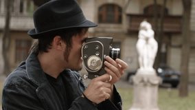 Man shoots on 8mm film camera