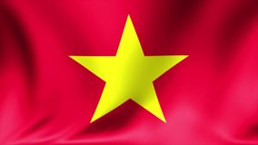 Vietnam Flag. Background Seamless Looping Animation. 4K High Definition Video.