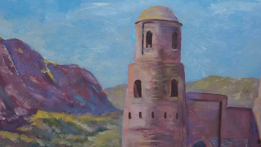 Painting Exhibition of paintings. Full HD