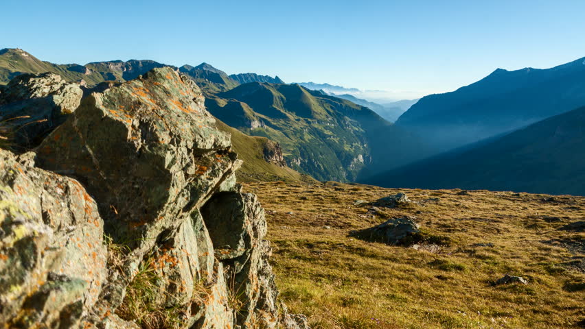 Scenic timelapse of Grossglockner pass in Austrian Alps on sunny summer day