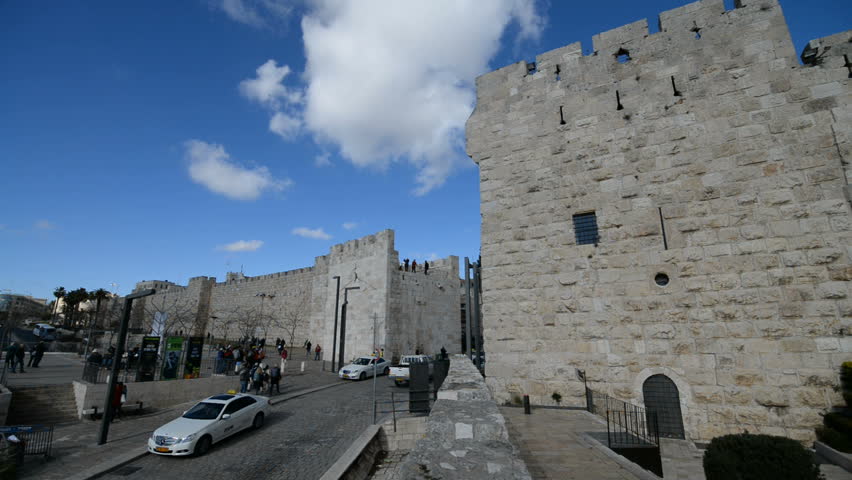 JERUSALEM, ISRAEL - 30th DECEMBER 2016: Street scene in the Jaffa gate in Jerusalem, Israel.