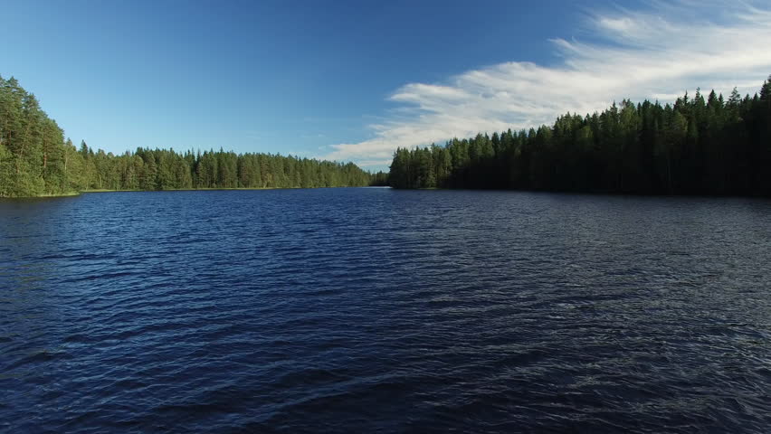 Aerial shooting Finnish lake in autumn/Finnish paradise/ August 28, 2106, Finland